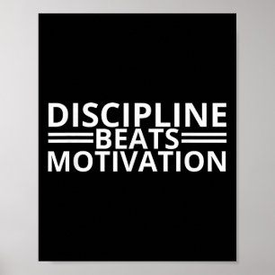 Discipline verslaat motivatie gym poster