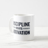 Discipline verslaat motivatie koffiemok (Voorkant links)