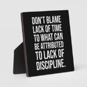 Discipline versus gebrek aan tijd - Motivatie Fotoplaat (Voorkant)