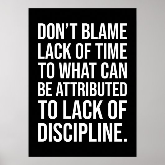 Discipline versus gebrek aan tijd - Motivatie Poster (Voorkant)