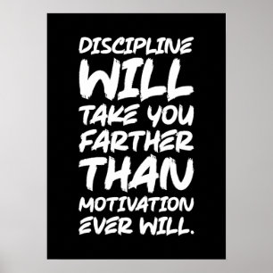 Discipline versus Motivatie, Gym, Hustle, Succes Poster