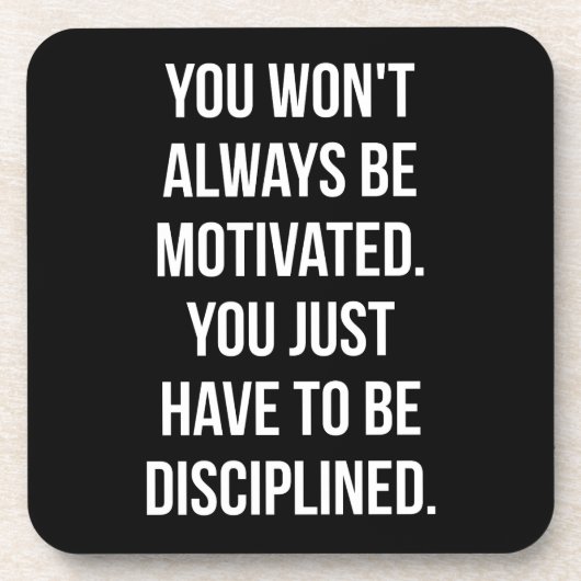Discipline versus Motivatie - Inspirerend training Bier Onderzetter (Voorkant)