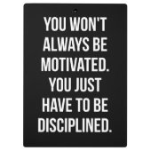 Discipline versus Motivatie - Inspirerend training Klembord (Achterkant)