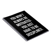 Discipline versus Motivatie - Inspirerend training Notitieboek (Rechterzijde)