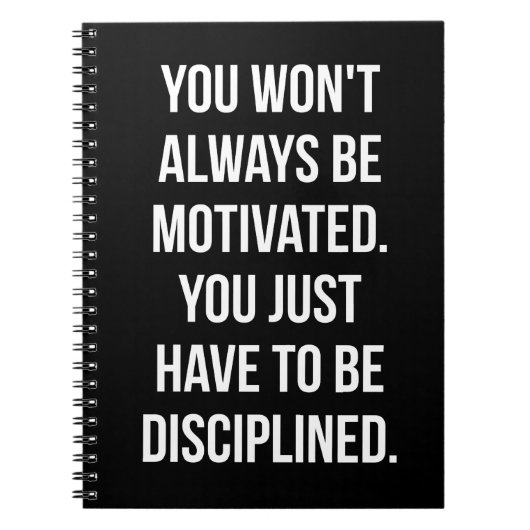 Discipline versus Motivatie - Inspirerend training Notitieboek (Voorkant)