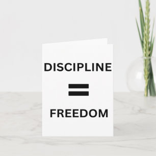 Discipline = vrijheid – de sleutel tot succes Stic Kaart