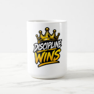 Discipline Wint Kroon Motivatie Gym Workout Ontwer Koffiemok