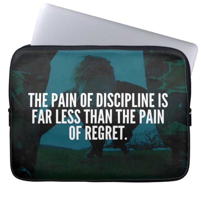 Discipline - Workout Inspirerend Laptop Sleeve (Voorkant)
