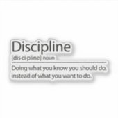Disciplinedefinitie, Motivatie Inspirerend Sticker (Voorkant)