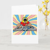 DiscJockey Retro DJ Music Producer Kaart (Gele Bloem)