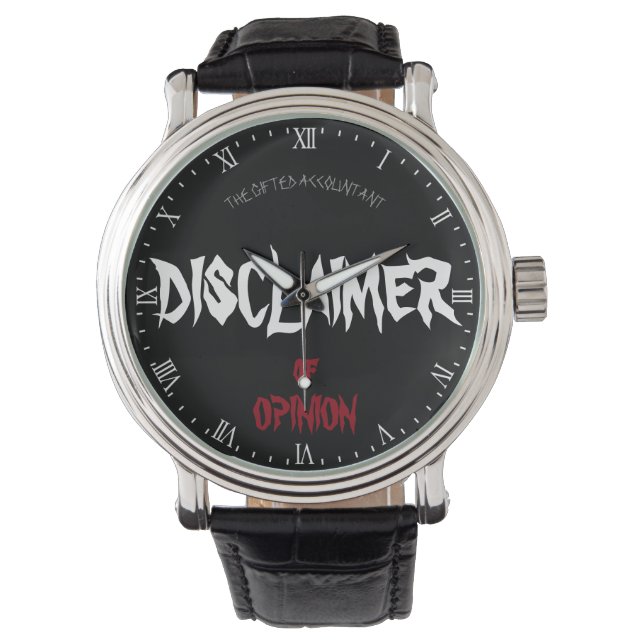 "Disclaimer of opinion" Horloge (Voorkant)