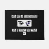 Disclaimer T-shirt voor programmeurs Deurmat (Voorkant)