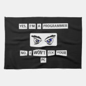 Disclaimer T-shirt voor programmeurs Theedoek (Horizontaal)
