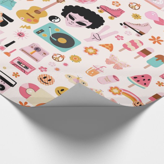 Disco 1970s Alien Funky Groovy Cadeaupapier (Hoek)