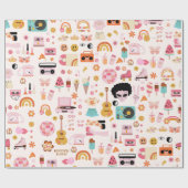 Disco 1970s Alien Funky Groovy Cadeaupapier (Vlak)