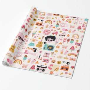 Disco 1970s Alien Funky Groovy Cadeaupapier