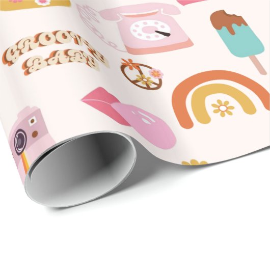 Disco 1970s Alien Funky Groovy Cadeaupapier (Rol Hoek)