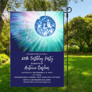 Disco 21th Birthday Party Invitation Kaart