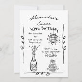 Disco 30e verjaardag hand getekend grillig kaart (Voorkant)