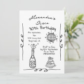 Disco 30e verjaardag hand getekend grillig kaart (Staand voorkant)