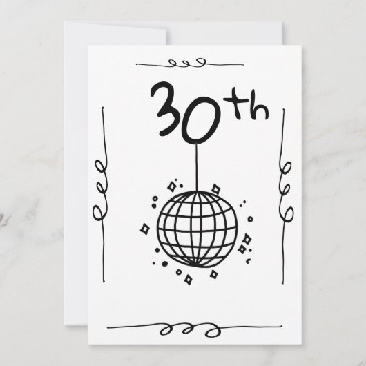 Disco 30e verjaardag hand getekend grillig kaart (Achterkant)