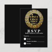 Disco 3.5" x 5" antwoordkaart RSVP kaartje (Voorkant / Achterkant)