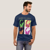 Disco 70 blauw Pop Art Music Entertainment Retro T-shirt (Voorkant volledig)