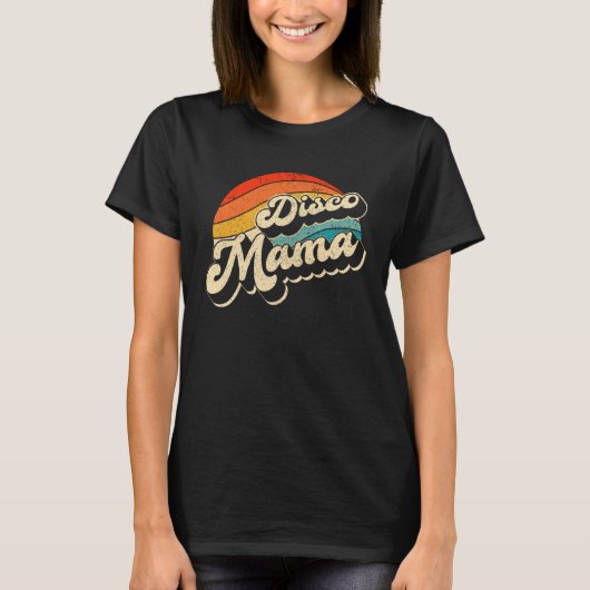Disco 70 s Costume Mens Women Retro Disco Mama T-shirt (Voorkant)