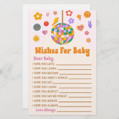 Disco 70 van Retro wenst Baby shower activiteit Briefpapier (Voorkant / Achterkant)