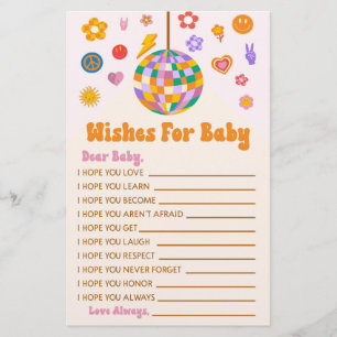 Disco 70 van Retro wenst Baby shower activiteit Briefpapier