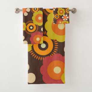 Disco 70s 60s Retro Flowers Pop Culture Bad Handdoek