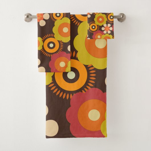 Disco 70s 60s Retro Flowers Pop Culture Bad Handdoek (Insitu)