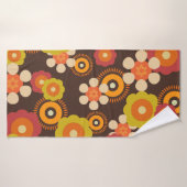 Disco 70s 60s Retro Flowers Pop Culture Badhanddoek (Badhanddoek)