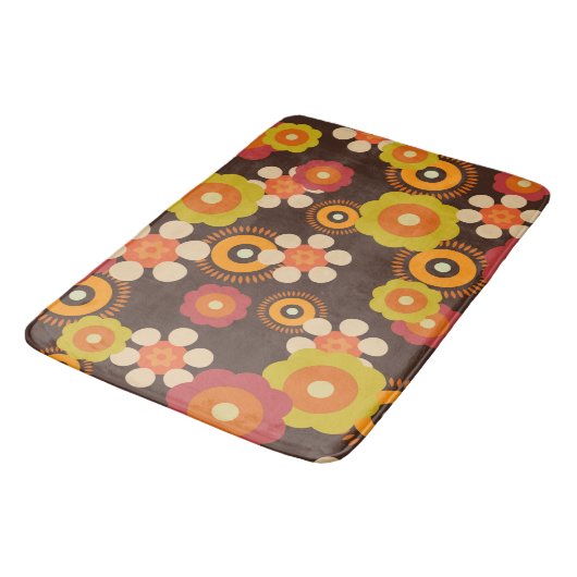 Disco 70s 60s Retro Flowers Pop Culture Badmat (Gekanteld)