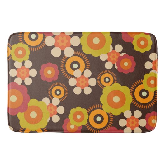 Disco 70s 60s Retro Flowers Pop Culture Badmat (Voorkant)
