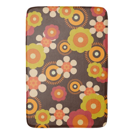Disco 70s 60s Retro Flowers Pop Culture Badmat (Voorkant Verticaal)