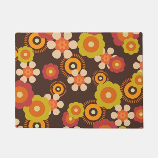 Disco 70s 60s Retro Flowers Pop Culture Deurmat (Voorkant)