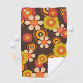 Disco 70s 60s Retro Flowers Pop Culture Golfhanddoek (Insitu)