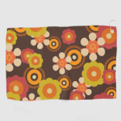 Disco 70s 60s Retro Flowers Pop Culture Golfhanddoek (Horizontaal)