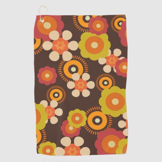 Disco 70s 60s Retro Flowers Pop Culture Golfhanddoek (Voorkant)