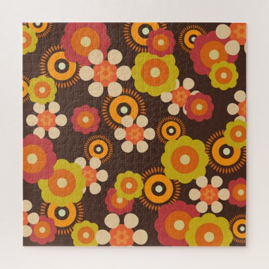 Disco 70s 60s Retro Flowers Pop Culture Legpuzzel (Verticaal)