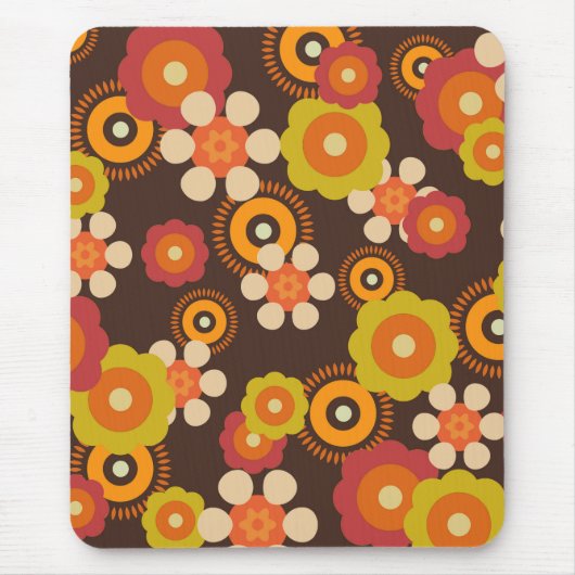 Disco 70s 60s Retro Flowers Pop Culture Muismat (Voorkant)