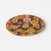 Disco 70s 60s Retro Flowers Pop Culture Papieren Bordje (Gekanteld)