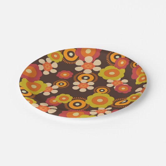 Disco 70s 60s Retro Flowers Pop Culture Papieren Bordje (Gekanteld)