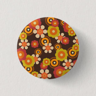 Disco 70s 60s Retro Flowers Pop Culture Ronde Button 3,2 Cm