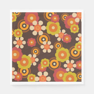 Disco 70s 60s Retro Flowers Pop Culture Servet