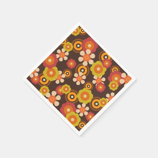 Disco 70s 60s Retro Flowers Pop Culture Servet (Hoek)