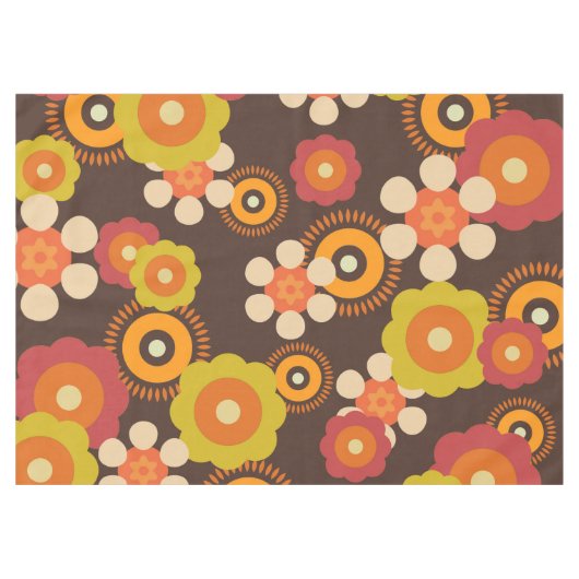 Disco 70s 60s Retro Flowers Pop Culture Tafelkleed (Voorkant (Horizontaal))