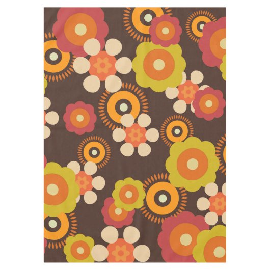Disco 70s 60s Retro Flowers Pop Culture Tafelkleed (Voorkant)