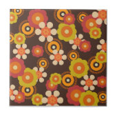 Disco 70s 60s Retro Flowers Pop Culture Tegeltje (Voorkant)